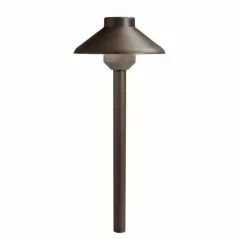 2 W 2700K Integrated LED Textured Architectural Bronze Aluminum Stepped Dome Path Light | KIC15820AZT27