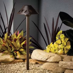 3.8 W 3000K Integrated LED Textured Architectural Bronze Aluminum 7" x 21" Path Light | KIC16122AZT30