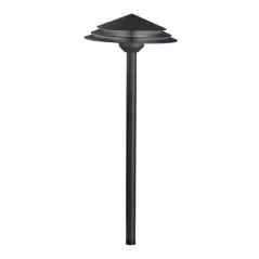 3.8 W 3000K Integrated LED Textured Black Aluminum Round Tiered Path Light | KIC16124BKT30