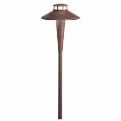 3.8 W 3000K Integrated LED Textured Tannery Bronze Aluminum Path Light | KIC15801TZT30R