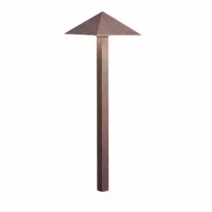 3.8 W 2700K Integrated LED Textured Tannery Bronze Aluminum Pyramid Path Light | KIC15802TZT27R