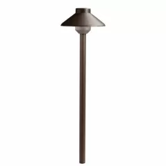 2 W 3000K Integrated LED Textured Architectural Bronze Aluminum Short Stepped Dome Path Light | KIC15821AZT