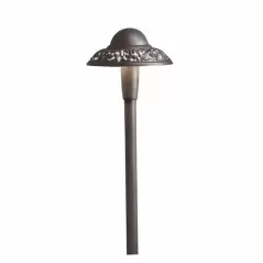 3.8 W 3000K Integrated LED Textured Architectural Bronze Aluminum Pierced Dome Path Light | KIC15857AZT30R