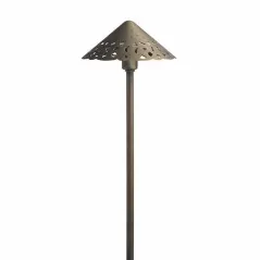 4 W 3000K Integrated LED Centennial Brass Cast Brass Hammered Roof Path Light | KIC15871CBR30