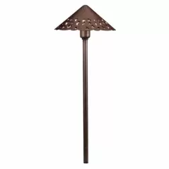 2 W 3000K Integrated LED Textured Tannery Bronze Aluminum Hammered Roof Path Light | KIC15871TZT