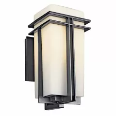 100 W Medium A19 Incandescent Black Cast Aluminum Wall Light | KIC49201BK