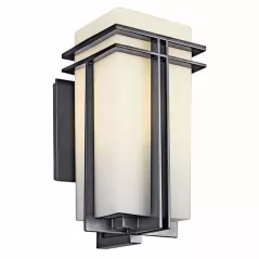 150 W Medium A21 Incandescent Black Cast Aluminum Wall Light | KIC49202BK
