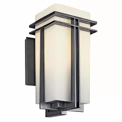 150 W Medium A21 Incandescent Black Cast Aluminum Wall Light | KIC49202BK