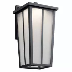 17 W 3000K Integrated LED Textured Black Aluminum Wall Light | KIC49623BKTLED