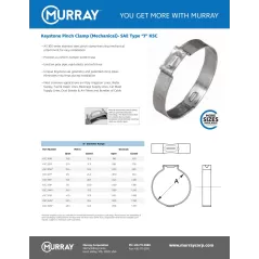 3/4" 300 Stainless Steel KSC Series Keystone with Mechanical Attachment Pinch Clamp | MURKSC325600P100