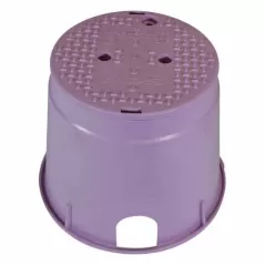 10" Round Purple Box Reclaimed Water Standard with Overlapping Purple Cover Valve Box | NDB111PBCR