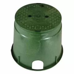 10" Round Green Box Irrigation Control Valve Standard with Overlapping Green Cover Valve Box | NDB112BC