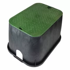 NDS Valve Box, 14" X 19" Rectangular Standard W/Overlapping Green Cover | 113BC