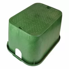 14" x 19" Rectangular Green Box Irrigation Control Valve Standard with Overlapping Green Cover Valve Box | NDB114BC