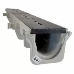 48" x 10" x 4.34" Light Gray Neutral Channel Drain Section | NDDDS091N