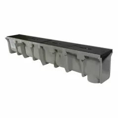 48" x 10" x 4.34 - 4.67" Light Gray Channel Drain Section | NDDDS092