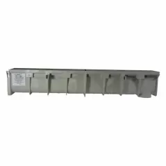 48" x 10" x 6.69 - 7.02" Light Gray Channel Drain Section | NDDDS099