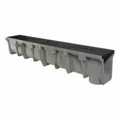 48" x 10" x 7.02 - 7.36" Light Gray Channel Drain Section | NDDDS100