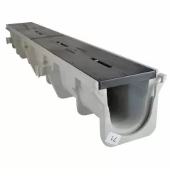 48" x 10" x 8.37 - 8.7" Light Gray Channel Drain Section | NDDDS104
