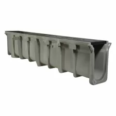 48" x 10" x 8.7 - 9.04" Light Gray Channel Drain Section | NDDDS105