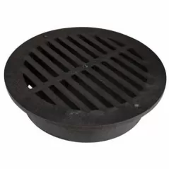 12" Round Black Flat Drain Grate | NDS1240