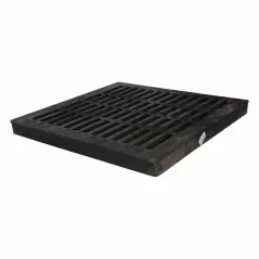 24" x 24" Square Black Catch Basin Flat Drain Grate | NDS2411