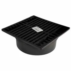 7" x 7" Square Black Flat Drain Grate | NDS771
