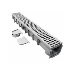 3' x 5" Channel Drain Kit, 1-Outlet Gray Pro Series Light Traffic | NDS864