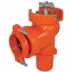 2" Spigot x Gasket 9" Epoxy Coated Ductile Iron 350 psi LV Series Lateral Angle Valve | LEMLV200