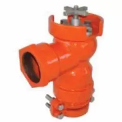 2" Spigot x FPT Epoxy Coated Ductile Iron 350 psi LV Series Lateral Angle Valve | LEMLV220
