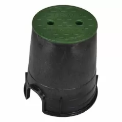 NDS Valve Box, 6" Black Irrigation Control Valve W/Overlapping Green Cover | 107BC