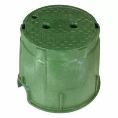 10" Round Green Box Sewer Pro-Spec Corrugated with Overlapping Green Cover Valve Box | NDB312BCS