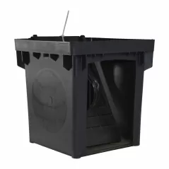 12" Square 2-Outlet Black Catch Basin Kit | NDS1200NGBKIT