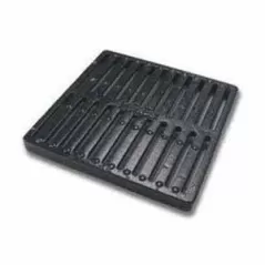 12" x 12" Square Cast Iron Black Catch Basin Flat Drain Grate | NDS1213