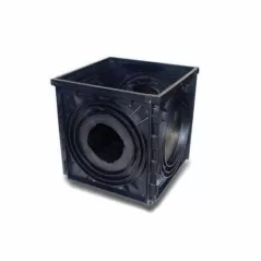 18" x 18" x 19-1/4" Square 2-Outlet Black Expandable Catch Basin | NDS1800