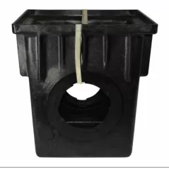 18" x 18" Square 2-Outlet Black Catch Basin | NDS1882