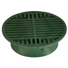 8" Round Green Flat Drain Grate |  20