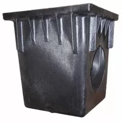 24" X 24" Square 2-Outlet Black Catch Basin |  2400NDS