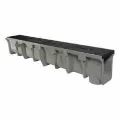 48" x 10" x 7.02 - 7.36" Light Gray Channel Drain Section | NDDDS100