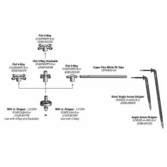 Netafim Polyethylene Drip Assembly 30" White 4-Way Manifold Multi-Outlet Flat | 40201-004400