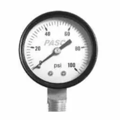 1/4" MPT 2-1/2" 0 - 160 psi Steel Case Pressure Gauge | PAS1742