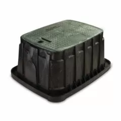 26.3" x 19.8" x 12.1" Rectangular Black Body Irrigation Control Valve Jumbo with Green Lid Valve Box | RBBVBJMB
