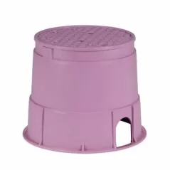 10" Round Purple Body Irrigation Control Valve Professional with Overlapping Purple Lid Valve Box | RBBPVB10RNDP