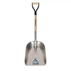 15.25" x 19" Aluminum Blade Precision Lathe Turned Hardwood Handle Western Pattern Grain Scoop | STR49265