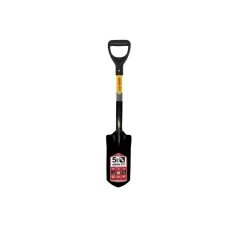 5" Blade 14 ga Yellow Professional Grade Fiberglass Handle Trenching/Cleanout Forward Turned Step 31" Shovel | STR89095