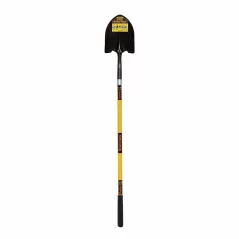 9.5" x 11.5" Blade 14 ga Premium Fiberglass Handle Round Forward Turned Step Point Shovel | STRS600
