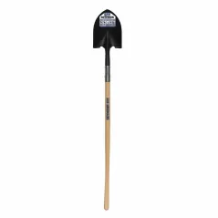 9.5" x 11.5" Steel Blade 14 ga Precision Lathe Turned American Ash Wood Handle Round Front Turn Step Point Shovel | STRSVLR30