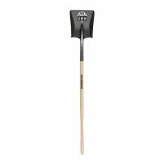 8.6" x 10.5" Blade 16 ga Clear Lacquer Contoured Hardwood Handle Square Point Shovel | STRSVLS91