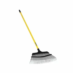 48" Yellow, Vinyl Coated Steel Handle 18" Pro-Flex Leaf Rake | STR43319