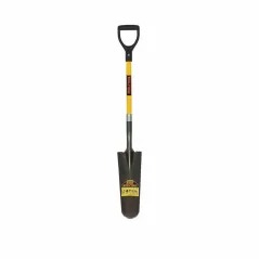 16" Blade 29" Premium Fiberglass Handle Drain Forward Turned Step Spade Shovel | STRS604D